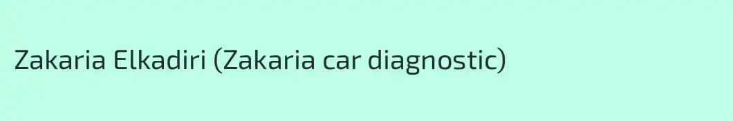 Zakaria Elkadiri (Zakaria car diagnostic)